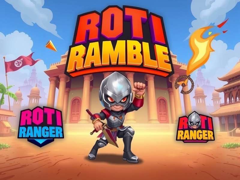 Roti Ranger Rumble Official Game Cover - Desi Action Game